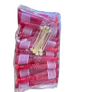 Avon Red Silicone Hair Rollers With Pins For Styling & Curling